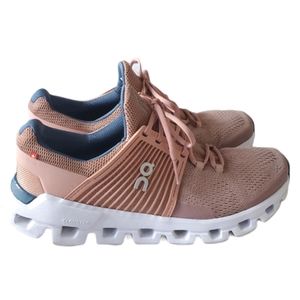 On CLOUDSWIFT Peach Road Running Shoes Blush Denim